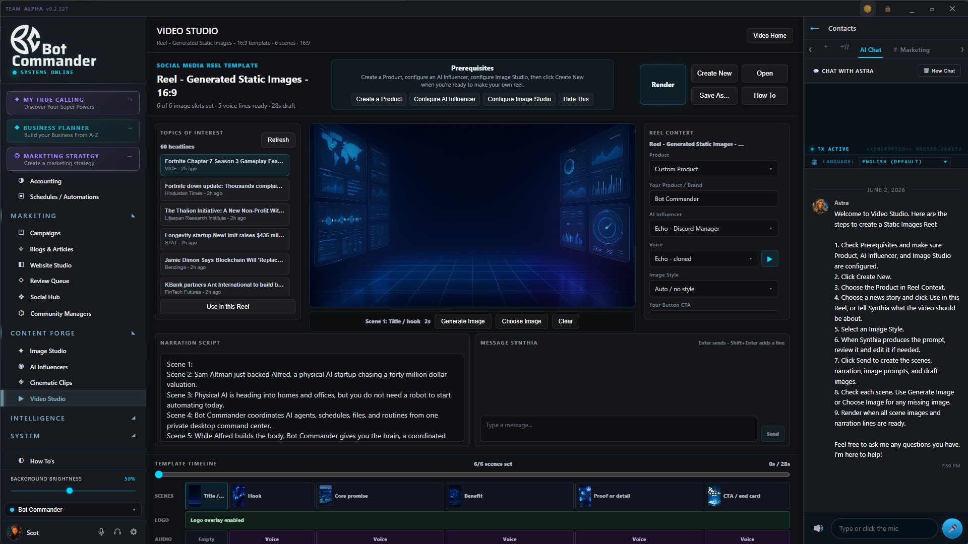Video Studio production workflow